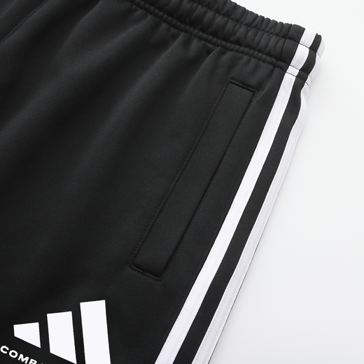Adidas (adidas) Marque latérale à trois doutes sportives décontractées hommes et femmes pantalon droit automne noir et blanc xl