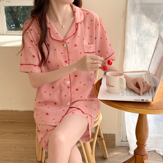 HUALIN FASHION夏季粉花泡泡袖短袖可爱薄款家居服套装 zd-673#库洛米 175 L