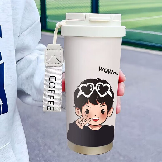 情侣杯一对有意义的水杯男女情侣保温杯一对家用便携大容量水杯 【DX825比耶女孩】咖啡保温杯