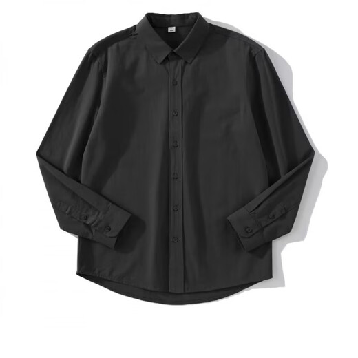 Мужская рубашка с длинными рукавами Digada на весну и осень, однотонная, свободная и универсальная, американская простая красивая повседневная рубашка-рубашка, низ топа ORH-C12, белый 2XL (размер слишком мал, рекомендуется увеличить его на один размер)