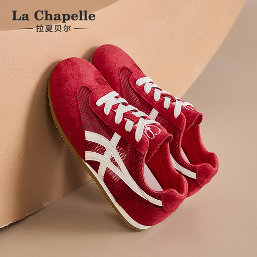 La Chapelle Frauenschuhe weicher Sohle komfortable deutsche Trainingschuhe für Frauen 2025 NEUER SOMMER Dünn Mesh Atmungsfreie vielseitige lässige Flachschuhe rot xxe6625-2 39