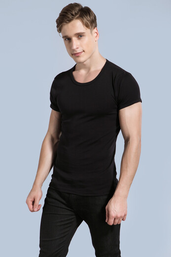 Giordano 2-piece Giordano short-sleeved T-shirt, men's 100 pure cotton base underwear, round neck men's slim-fit base shirt, round neck short-sleeved, white + white 2-piece XL, plus size 180/104A