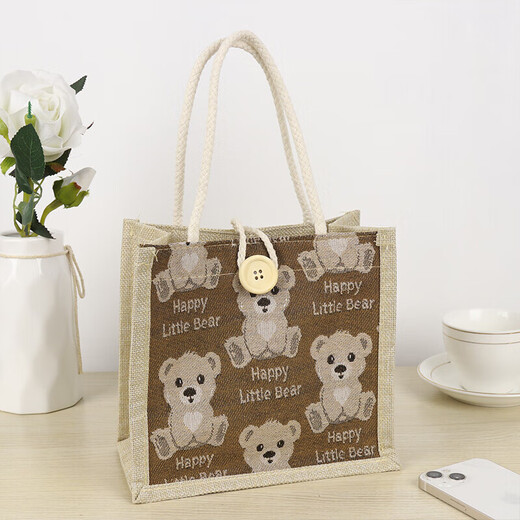 TaTanice tote bag burlap bag unprinted jute bag good outing travel storage bag eco-friendly shopping bag lunch box bag