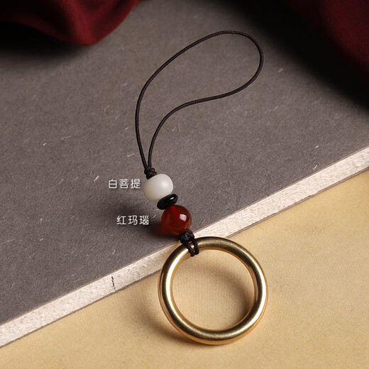 CHUXIANG brass ring mobile phone ring buckle metal universal dust plug pendant USB pendant anti-lost lanyard mobile phone pendant brass ring-Huang Pu