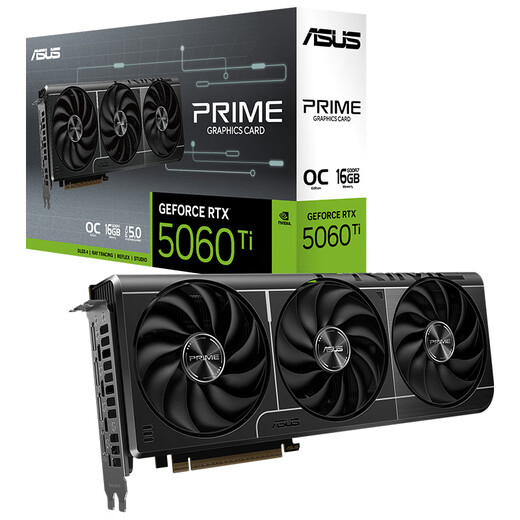 ASUS RTX5060Ti/4060Ti 8G/16G Master/Megalodon/Tianxuan/Snow Leopard AI Computing Power Live Rendering and Mapping E-Sports Game Desktop Computer Graphics Card PRIME-RTX5060Ti-O16G Master Operation Delta/Eternal Tribulation/Chicken PUBG/Valorant/Wukong