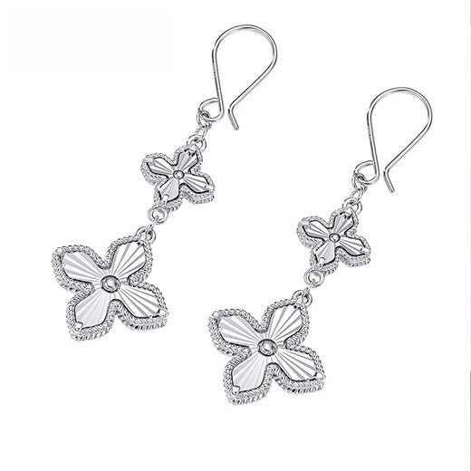 Fiber Bundle (QIANSHU) Platinum Pt950 Ear Hook Women's Earrings Earrings Platinum Super Flash Laser 2025 New Windmill Valentine's Day Gift Weighing About 7.75-7.85 Grams Platinum Laser Windmill