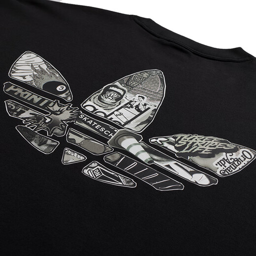 Adidas (adidas) Clover kurzärmeliges Herren-T-Shirt 2025 Herbst neu Laufen Training Sport atmungsaktiv lässig Rundhals-T-Shirt JN1669/schwarz/gedrucktes Logo S auf der Rückseite