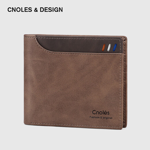 Cnoles Herren Brieftasche Kurzer Brieftasche Mehrere Karten Multifunktionskarten Karten Brieftasche Geburtstagsgeschenk für Papa Freund Ehemann Brown Brown