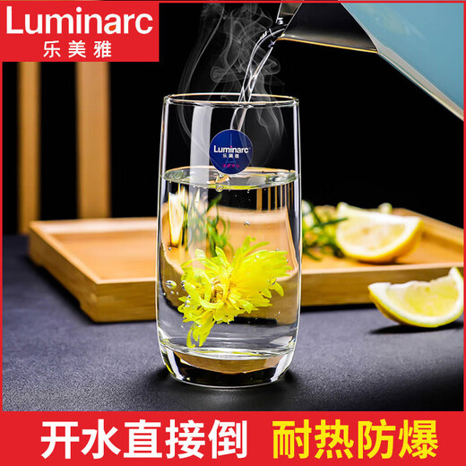 卢咖芮斯玻璃杯子家用水杯茶杯果汁杯牛奶杯喝水杯饮料杯6只套装 6只装/290ml高款13790+杯架+杯 默认