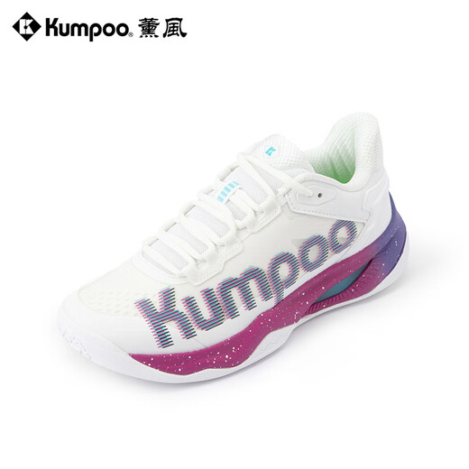 KUMPOO badminton shoes imitation cartilage technology cushioning anti-slip breathable competition sports shoes KH-G825 white/purple blue 38