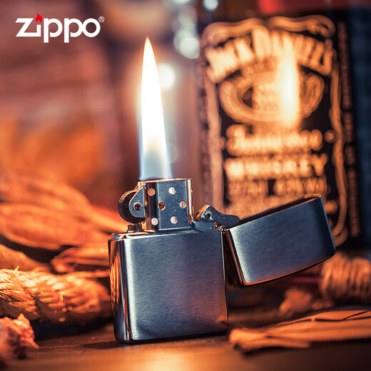 ZIPPO美国原装ZIPPO打火机正版拉丝专柜简约版200标志煤油打火机 200光板【新机无油】TC9901QT