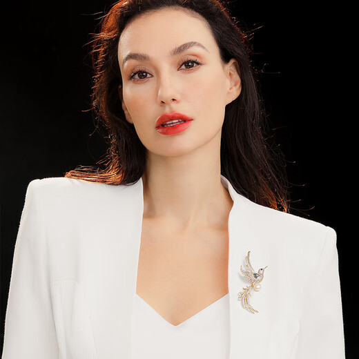 Benheart Danish Golden Magpie Annunciation brooch, Chinese style, high-end female corsage, light luxury, high-end sense pin pendant, luxury gift, brooch-Golden Magpie Annunciation-Champagne Gold