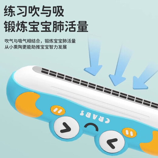 Osage Children's Harmonica Toys for Babies and Babies and Babies. La petite trompette peut siffler des débutants d'introduction faciles à apprendre oral [crabe bleu-carton] + [sous-titre Hedgehog]