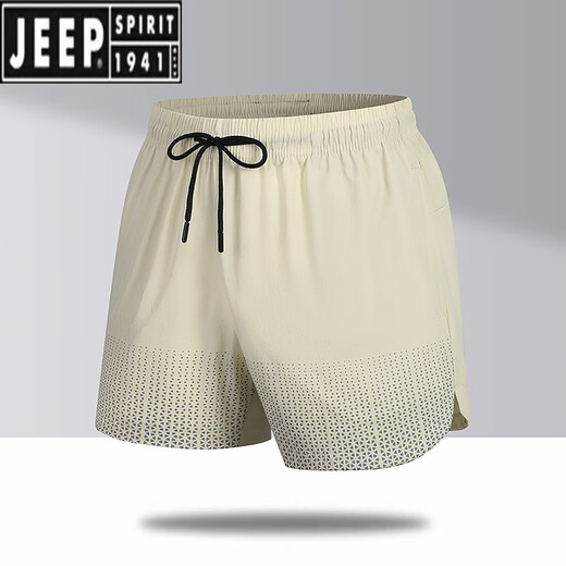 JEEP SPIRIT大码运动短裤男夏季薄款宽松加肥加大胖子健身跑步透气速干三分裤 6630黑色 L 100-120斤