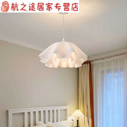 君默卧室吊灯吸顶灯简约现代床头灯主卧灯法式温馨家用吧台餐厅灯508 9735-X白色35cm-三色变光12W