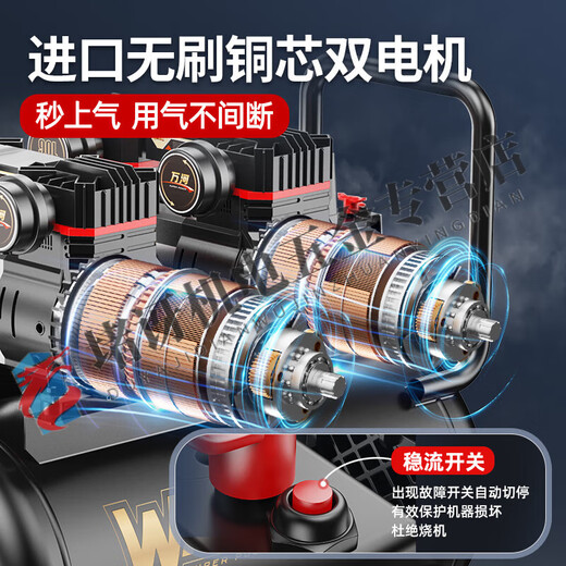 XMSJ air compressor inflatable pump small 220v portable industrial grade woodworking silent high pressure air pump air compressor 4290W*3-150L six-cylinder 3 motor industry 3180W+3890W+3990W+4290W