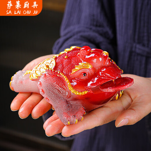 Xiongwochi Golden Toad tea pet ornaments can be raised, color-changing tea set accessories, tea table, tea tray, tea ceremony, golden cicada, tea table toad, color-changing Tianlu Pixiu gold, remaining on sale 00:04:56