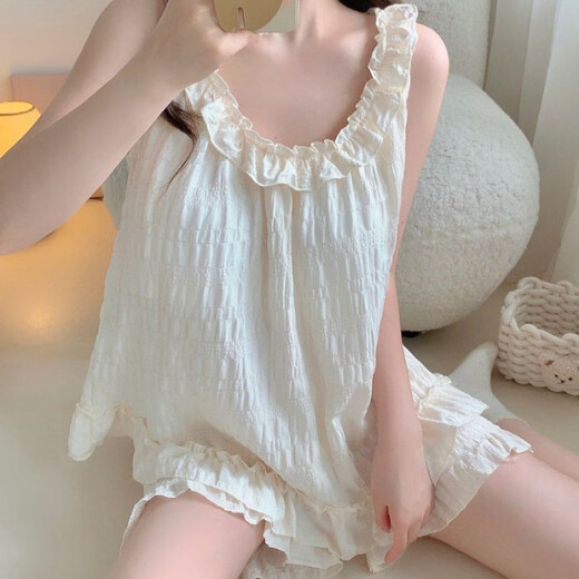 Pusui fangfang d'été d'été avec pavé de pavé de style princesse pyjamas ensemble douce et mignonne fille à la maison HDS-9930 # violet 170 m