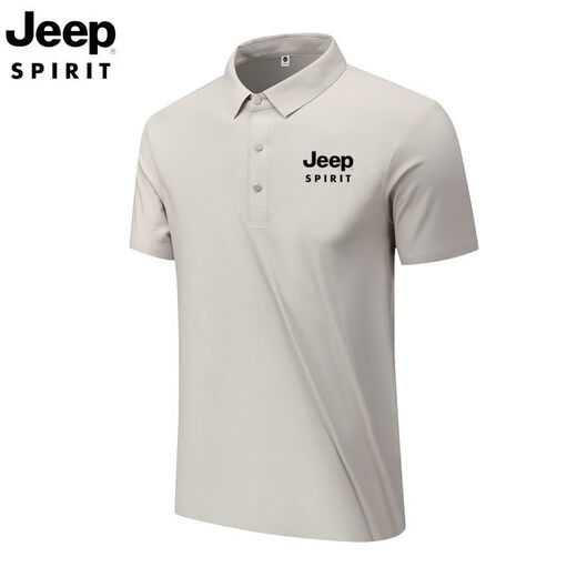 JEEP SPIRIT短袖冰丝男士POLO商务夏季翻领休闲大码T恤上衣时尚简约百搭潮流 藏青[JP12358]