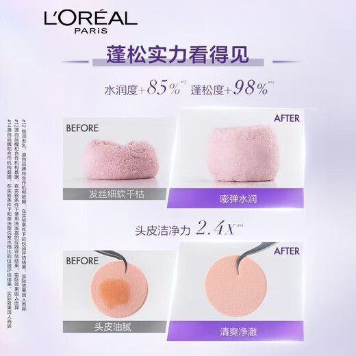 欧莱雅 L'OREAL玻尿酸水光洗发露100ml控油蓬松护发紫瓶洗发露保湿柔顺旅行装 欧莱雅玻尿酸洗发露100ml*2瓶