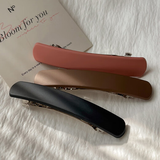 Simple frosted hairpin spring clip for the back of the head, one-word fashionable half-tied hair clip, fixed girl's side clip, navy blue