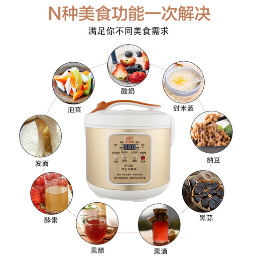 安质康酸奶机家用小型5L大容量全自动自制黑蒜商用甜米酒发酵机 186-1多功能6L