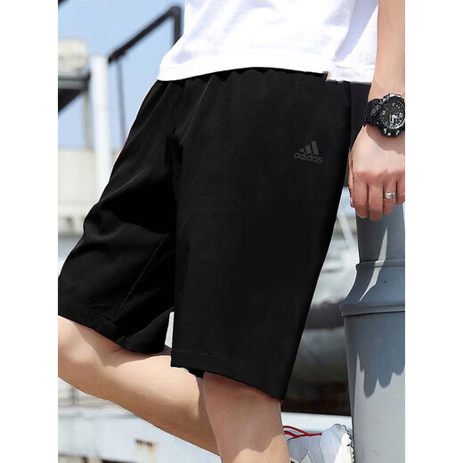阿迪达斯 （adidas）针织棉短裤男裤夏季毛圈运动裤宽松透气休闲五分裤IP3932 IC9756  S _推荐120-135斤