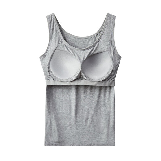 Simplificada 1484 Recompra del chaleco de suspenders de mujeres modales Integrado con almohadilla de cofre Atentable y cómodo estilo chaleco de ajuste de ajuste + Color de la piel M Recomendado 85-105Jin [Jin equivale a 0.5 kg]