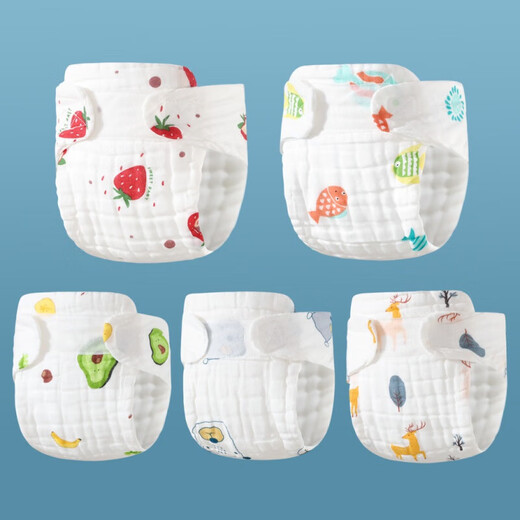 
Liubei baby yarn/diaper cloth Class A pure cotton baby urine ring integrated washable diapers Integrated T-type diaper pants-printed 10 packs 3-9 months-8-15Jin[Jin equals 0.5 kg][M code]