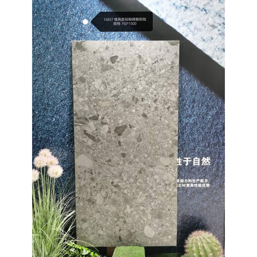 溥畔何健弓定制大颗粒水磨石瓷砖精雕水磨石地砖防滑通体砖 15838 750X1500