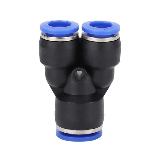 EXSN pneumatic PY equal diameter/PW variable diameter Y-type three-way pneumatic trachea quick plug connector blue plastic connector PW10-6 (5 pieces)