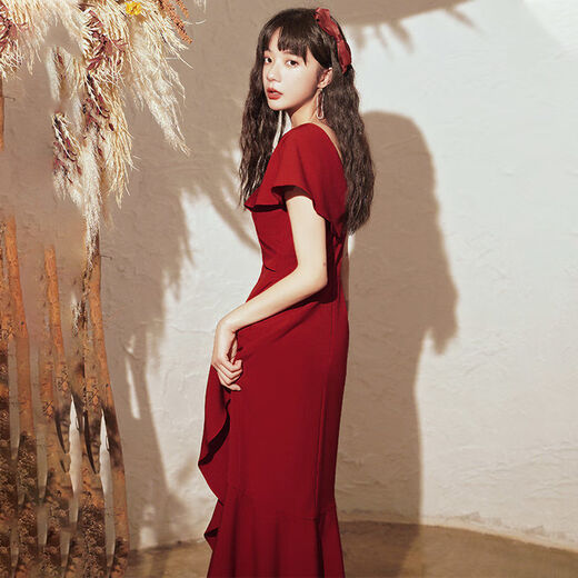 Pierre Cardin Vestido de noche rojo 2025 Nuevo traje de tostadas de boda elegante Moda de moda