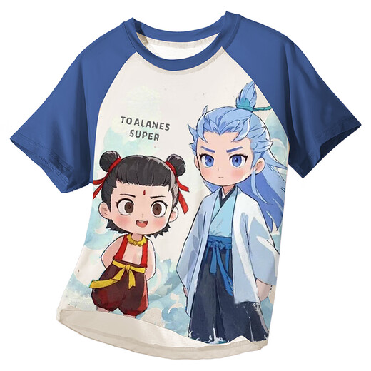 Disney (Disney) Ao Bing Nezha Kinderpyjamas Modal Cotton Summer Boy Kurzarm Set mittelgroße Kinderbaby Heimkleidung ST-12350 AO Bing Nezha [Drei-teiliges Set] 100 cm/8 Größe [25-32 Shooting hier]