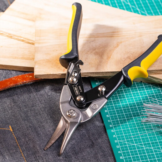 Deli aviation scissors chromium vanadium steel sharp wear-resistant quenching labor-saving durable keel scissors 250mm straight head white 10-inch straight head aviation scissors