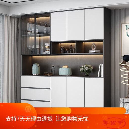 Muxituo sideboard light luxury modern simple living room storage cabinet cupboard kitchen storage cabinet wine cabinet household tea style 15280*40*220+ induction light