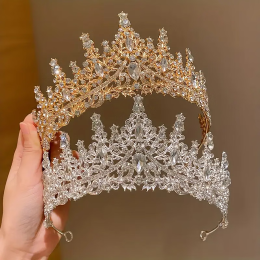 Shijun (SHIJUN) birthday crown tiara girls wedding dress Korean princess 18-year-old hair accessories dress crown wedding elegant bride with golden crown