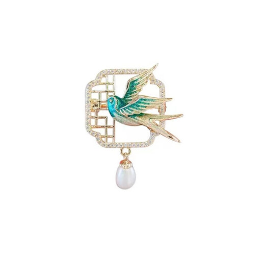 Pu Liyan returns, national style swallow K brooch female niche design pin anti-exposure buckle corsage accessories gift swallow brooch