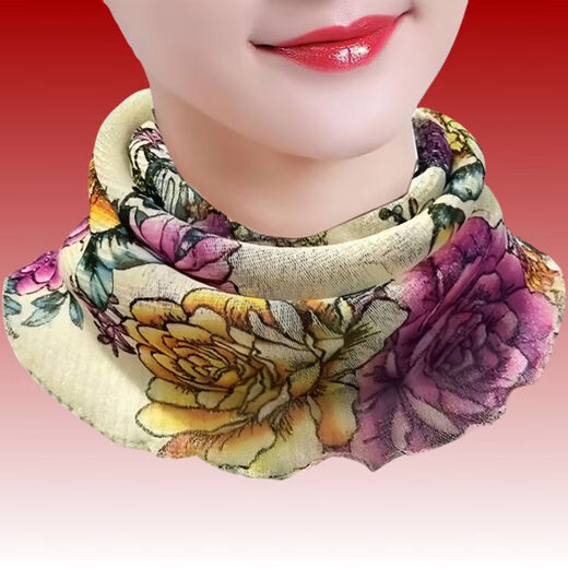 Mode Schal für Frauen im Frühlings- und Herbststil vielseitiger Kopfschal Multifunktional Sonnenschutzmaske Schal Zwei rote Streifen