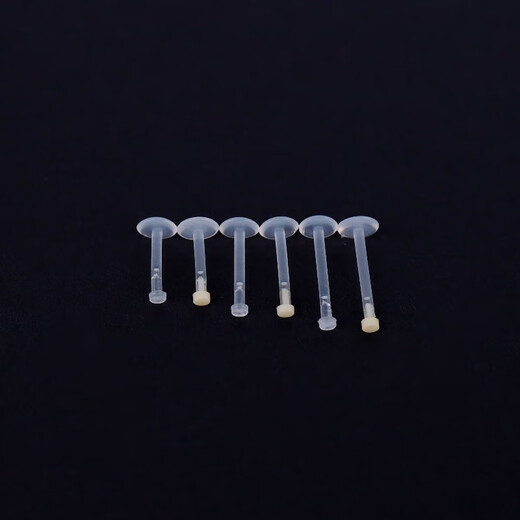 Student transparent invisible silicone acrylic lip nail lip ring flesh color anti-blocking hole piercing jewelry transparent color 2 rods thick 1.2 rods long 12