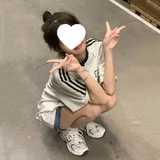 S.SOFEAHelloKitty短袖T恤女初中生夏季宽松上衣 米灰色 *686 M