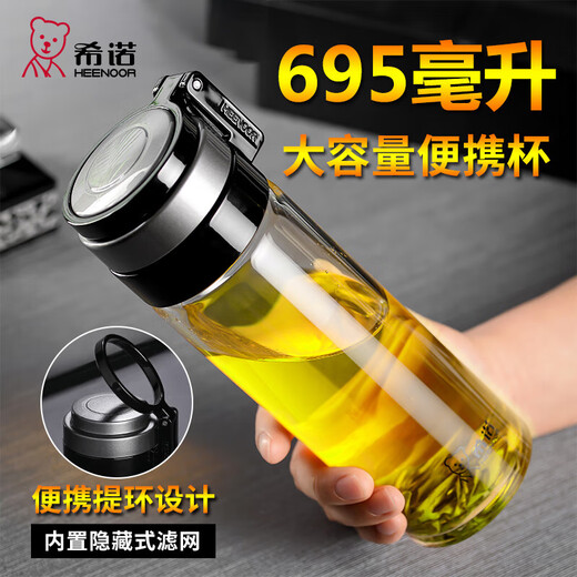 Xino Plastic Cup Large Capacity Portable Water Cup Summer Outdoor Fall-resistant Drinking Cup Men's Sports Cup XN8088 Glass Model XN9076-695ML