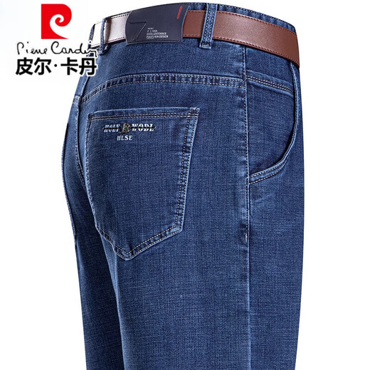 Pier Cardin ice silk breathable jeans men's summer new style 2025 thin style middle-aged and elderly fathers straight-leg casual pants 3891 style Zhonglan 33 waist circumference 2 feet 6
