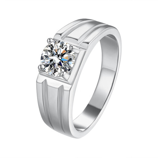 RHM platinum ring men's moissanite diamond platinum ring high-end fashion temperament engagement birthday gift for boyfriend platinum moissanite ring + certificate + gift box