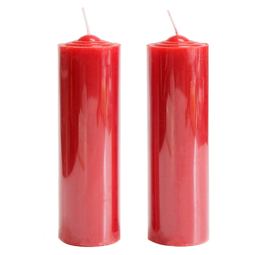 Pinzhide emergency lighting bold candle large candle large long pole daily candle emergency disaster prevention lighting red 2 pieces 5X16 cm