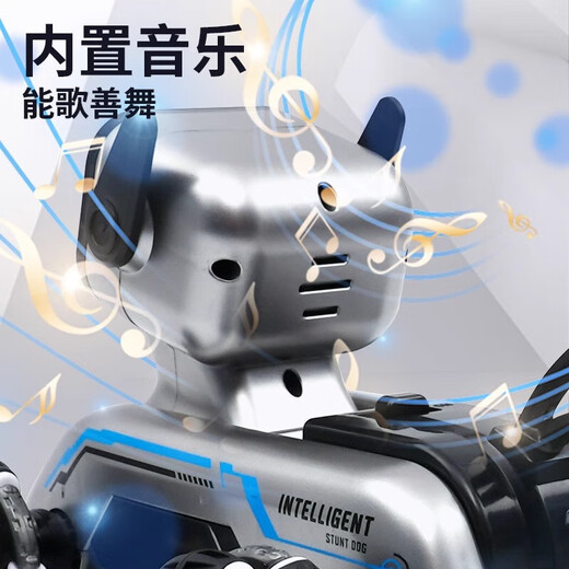 Xulin Deutsche Qualität Roboter Hund Intelligente AI-Roboter-Geste Fernsteuerung Kinderspielzeug 2025 Black Technology Achtrad Stunt Silber-Grau-Gesten-Erfassungsgriff dynamische Schall- und Licht-High-End-Doppel-Elektro-2-Sätze Lithium-Batterien
