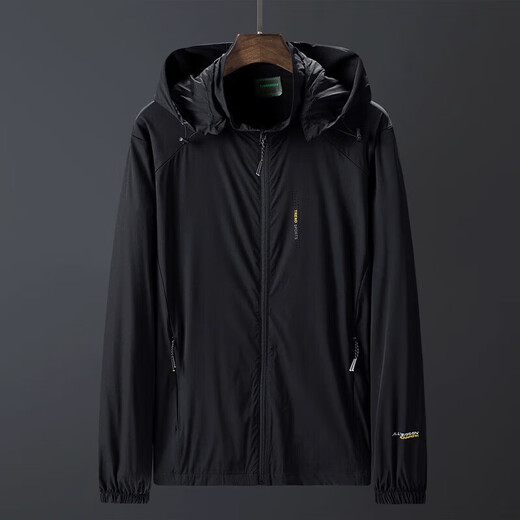 JEEP SPIRIT Jeep high-end sun protection clothing men's fat ice silk breathable outdoor fishing travel summer new sun protection clothing plus size Navy XL