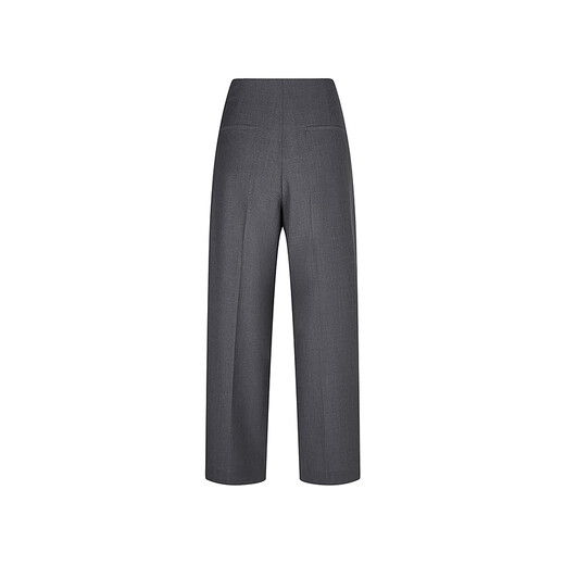 LESS [same style in the mall] 2025 summer new wool casual straight cutout pants for women 2P4E13660 011 carbon black L