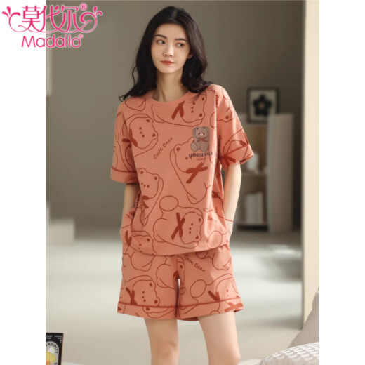 莫代尔纯棉睡衣女夏季短袖短裤薄款舒适透气可爱甜美可外穿家居服套装女 Z9854 M 【 建议80-100斤穿】