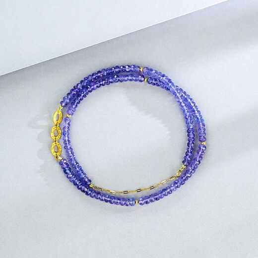 Pure Tanzanite Necklace 40+5 High Value Ethnic Style White Beaded Necklace 2024 New Style Gift for Girlfriend Chinese Valentine's Day Necklace