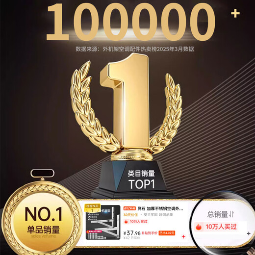 Beishi thickened stainless steel air conditioner outdoor unit bracket stainless steel air conditioner bracket air conditioner rack suitable for Oaks, Hualing, Changhong, Haier, Kelon, TCL, Midea, Gree and other air conditioner racks 1-1.5P air conditioner bracket upgraded version/with extended stainless steel screws